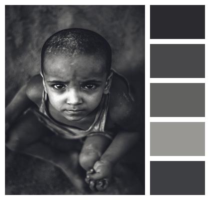 Black And White Portrait Child Image